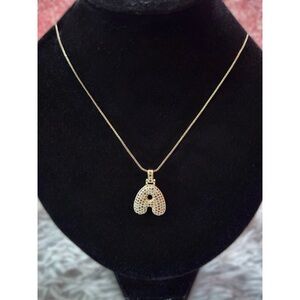 Bubble Initial ‘A’ Pendant with multicoloured cubic zirconia